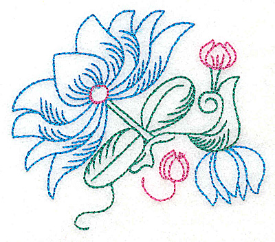 Embroidery Design: Tropical Flower A 3.56w X 3.10h