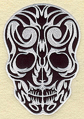 Embroidery Design: Tattoo Skull applique J large 5.88w X 8.50h