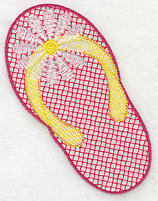 Embroidery Design: Daisy flip-flop large 3.42w X 4.63h