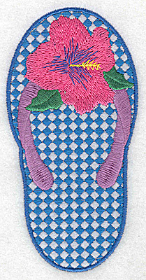 Embroidery Design: Hibiscus flip-flop large 2.51w X 4.95h