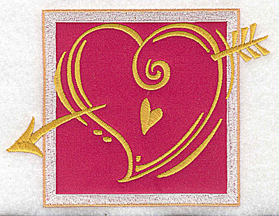 Embroidery Design: Valentine heart and arrow applique large 4.96w X 3.72h