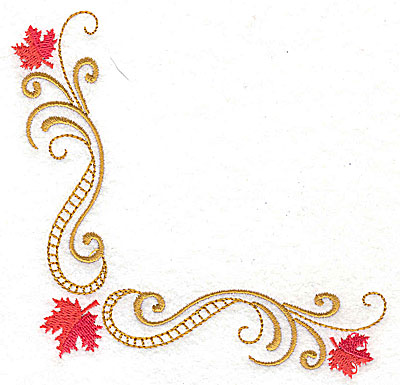 Embroidery Design: Victorian fall leaf design 27 4.94w X 4.94h