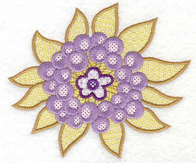 Embroidery Design: Flower with leaves 4.94w X 4.23h