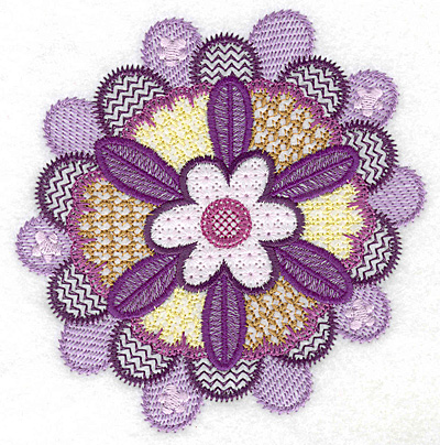 Embroidery Design: Floral doily large 4.98w X 5.02h