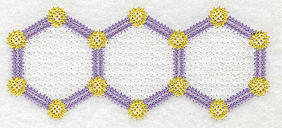 Embroidery Design: Hexagon trio with dots 4.91w X 2.14h