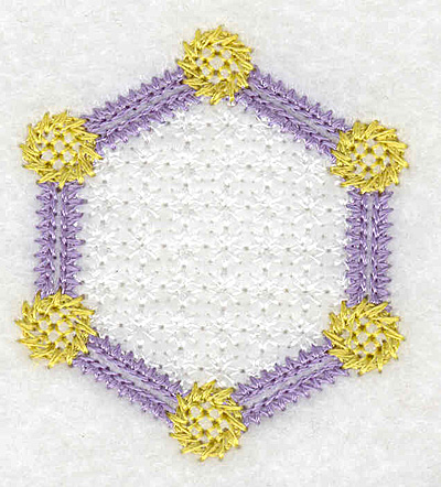 Embroidery Design: Hexagon with dots 1.90w X 2.13h
