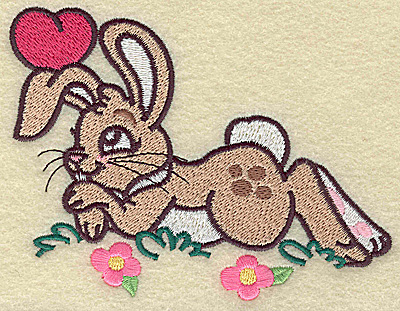 Embroidery Design: Bunny laying in grass large 4.95w X 3.80h