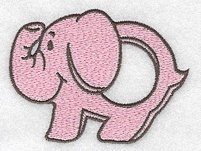 Embroidery Design: Elephant teething ring girl large 3.43w X 2.57h