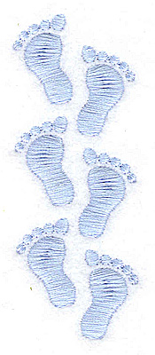 Embroidery Design: Footprint trio boy  1.25w X 3.32h