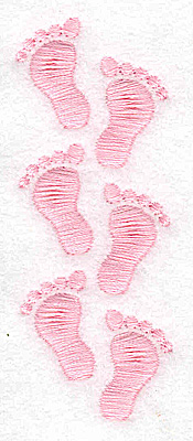 Embroidery Design: Footprint trio girl 1.25w X 3.32h