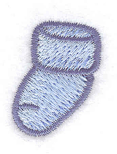 Embroidery Design: Single baby bootie boy 0.88w X 1.14h