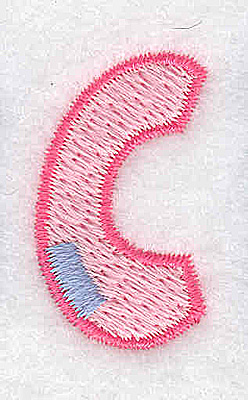 Embroidery Design: C small 0.74w X 1.29h