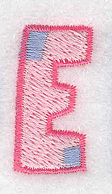 Embroidery Design: E small 0.65w X 1.26h