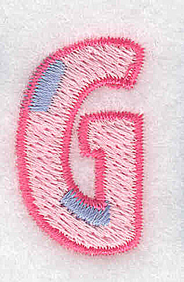Embroidery Design: G small 0.75w X 1.29h
