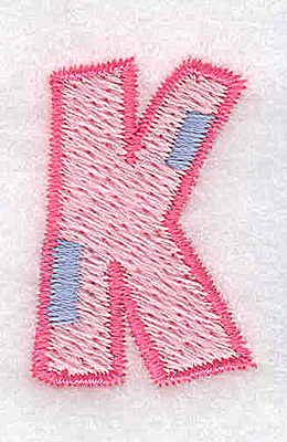 Embroidery Design: K small 0.87w X 1.28h