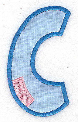 Embroidery Design: C applique large 2.11w X 3.71h