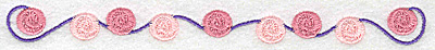 Embroidery Design: Linked rose buds large 6.96w X 0.66h