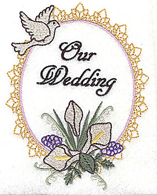 Embroidery Design: Our Wedding design large with text 3.78w X 4.93h