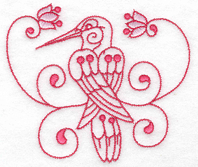 Embroidery Design: Hummingbird A large 4.98w X 4.36h