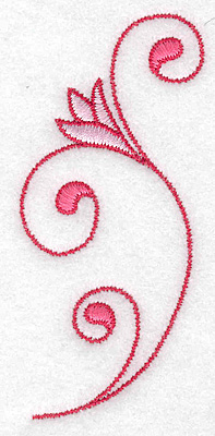 Embroidery Design: Flower with swirls 1.66w X 3.85h