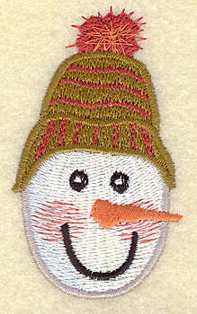 Embroidery Design: Snowman head A large1.75w X 3.05h