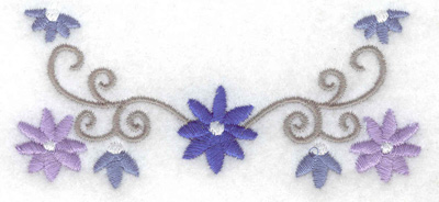 Embroidery Design: Floral swirls 3.88w X 1.74h