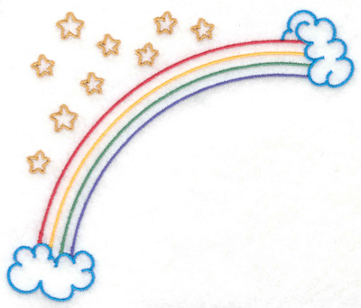 Embroidery Design: Rainbow and stars large 4.95w X 4.52h