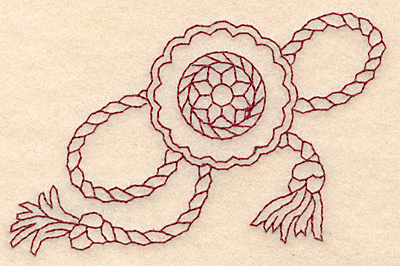 Embroidery Design: Redwork rope and best buckle 3.85w X 2.54h