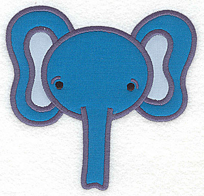 Embroidery Design: Elephant head applique large 5.09w X 4.94h