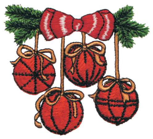 Embroidery Design: Four Hanging Bulb Decoration3.23" x 2.90"