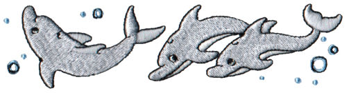 Embroidery Design: Dolphins5.96" x 1.57"