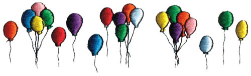 Embroidery Design: Balloons5.93" x 1.72"