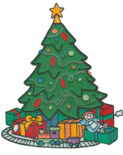 Embroidery Design: Christmas Tree Applique6.37" x 7.57"