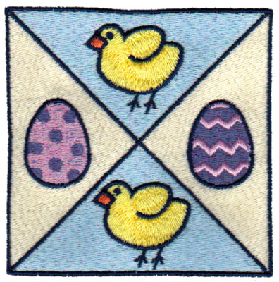 Embroidery Design: Eggs & Chicks Square3.43" x 3.41"
