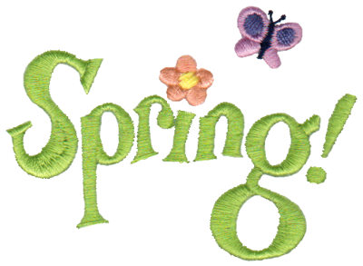 Embroidery Design: Spring! & Butterfly3.47" x 2.49"
