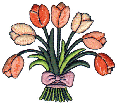 Embroidery Design: Tulip Boquet3.43" x 3.11"