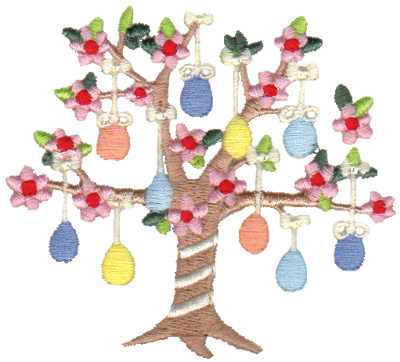 Embroidery Design: Egg Tree3.38" x 2.98"