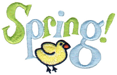 Embroidery Design: Spring! Chicken3.47" x 2.11"