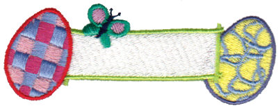 Embroidery Design: Egg Banner4.03" x 1.52"