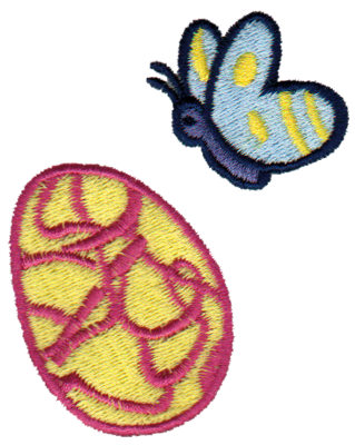 Embroidery Design: Abstract Egg & Butterfly2.35" x 3.00"