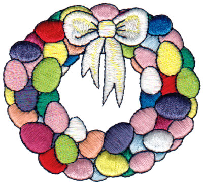 Embroidery Design: Egg Wreath 13.43" x 3.09"