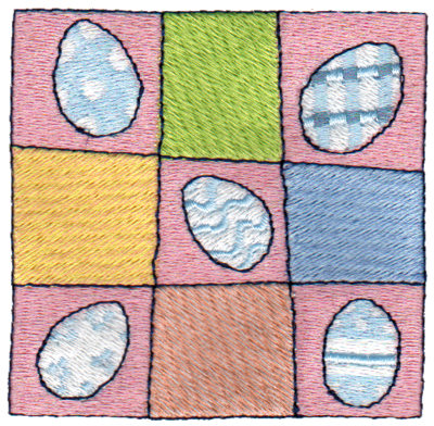 Embroidery Design: Abstract Egg Quilt Square3.11" x 3.00"