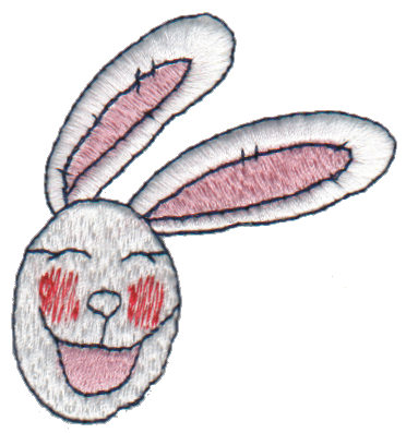 Embroidery Design: Laughing Bunny Head2.44" x 2.44"