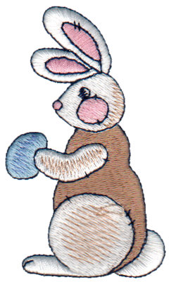 Embroidery Design: Rabbit Holding Egg2.13" x 3.50"