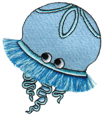 Embroidery Design: Fringe Jelly Fish2.75" x 3.15"