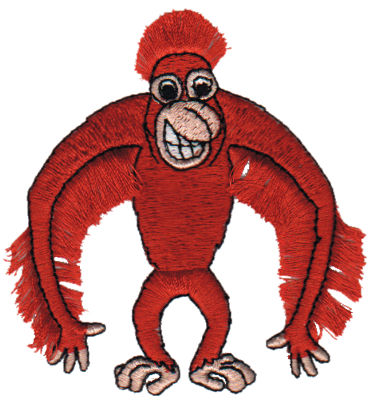 Embroidery Design: Fringe Orangutan2.79" x 3.14"