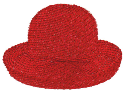 Embroidery Design: Red Hat3.31" x 2.35"