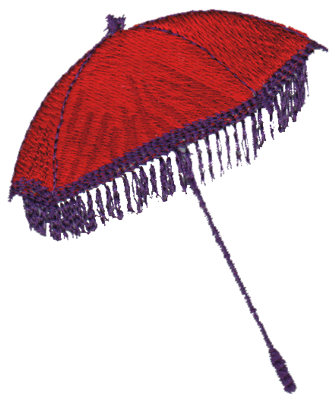 Embroidery Design: Red Parasol2.82" x 3.38"