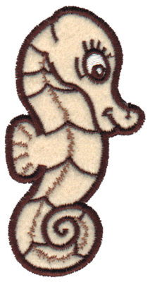 Embroidery Design: Sea Horse Applique1.93" x 3.71"
