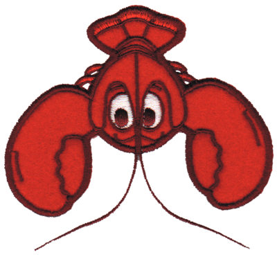 Embroidery Design: Lobster Applique1.64" x 3.19"
